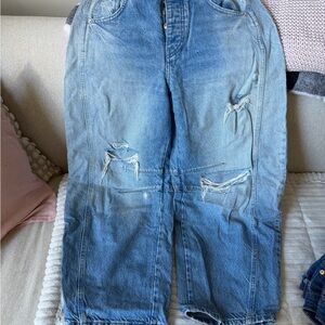 We The Free Light Blue Denim Barrel Jeans